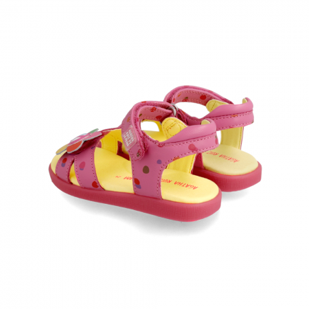 Παιδικό δερμάτινο ροζ πέδιλο Agatha Ruiz de la Prada 222935